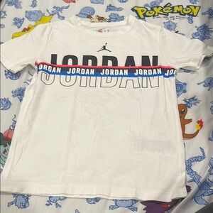 Jordan White Short Sleeve Tee Sporty Design